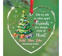 Ceramic Hanging Friendship Are Always Close At Heart Ceramic Ornament Funny Christmas Tree Decoration Personalised Ceramics Xmas Ornament For Home Decorations Home Decor Holiday 7.3 Cm