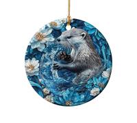 Ceramic Hanging Ornament Koala As A Sleepy But Wise Sage Art Design 1 Art Xmas Hanging Circle Ornaments For Children Crafts Lover