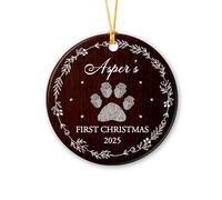 Ceramic Hanging Pet'S First Ceramics Xmas Ornament Cute Christmas Baubles Funny Christmas Tree Decoration Party