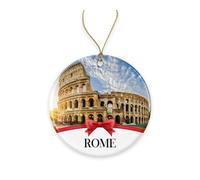 Ceramic Hanging Rome Ceramics Xmas Ornament Novelty Christmas Tree Decoration Double Sided Christmas Baubles For Home Decor Party Gift