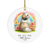 Ceramic Hanging Shih Tzu Hanging Ornaments Cute Christmas Baubles Double Sided Ceramics Xmas Ornament For Family Kids Friends 7.3 CM