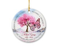 Ceramic Hanging The Memory Becomes A Treasure Ceramic Ornament Double Sided Christmas Tree Decoration Cute Christmas Baubles For Home Decor Party Gift