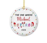 Ceramic Hanging The One Where Retired Ceramic Ornament Keepsake Christmas Baubles Personalised Ceramics Xmas Ornament For Holiday Family Party 7.3CM
