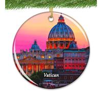 Ceramic Hanging Vatican Ceramic Ornament Novelty Christmas Baubles Double Sided Ceramics Xmas Ornament For Party Home Decor Family 7.3CM