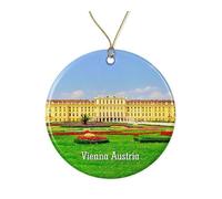 Ceramic Hanging Vienna Austria Schönbrunn Palace With Vibrant Gardens Ceramic Ornament Double Sided Christmas Tree Decoration Unique Ceramics Xmas Ornament For Party Home Decor Family