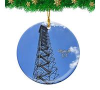Ceramic Hanging Wytheville Big Walker Lookout Virginia Travel Ceramic Ornament Personalised Christmas Tree Decoration Funny Ceramics Xmas Ornament For Home Decor Party Holiday 7.3CM