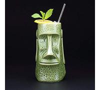 Ceramic Hawaiian Cocktail Mug, Tiki Mugs/700ml - Cute Exotic Cocktail Glasses, Tiki Bar Professional Hawaiian Party Barware (Green)