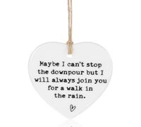 Ceramic Heart Gifts, Maybe I Can't Stop The Downpour Plaque, Friendship Plaque, Tough Time Gift, Bestie Gifts, Send Love to Sister, Hang Sign Ornament for Wall Door Decor