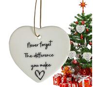 Ceramic Heart,Hanging Heart Ornament,I Wishs You Lived Next Door, Heart Ornament Acrylic Decorations,Christmas Decoration, Hanging Heart Pendant For Backpacks, Christmas Tree Heart Hanging Pendant
