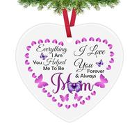 Ceramic Heart Keepsake Christmas Ornament for Mum - Mother's Appreciation Gift from Daughter Son, Step Mom, Bonus Mom for Birthday and Mother's Day