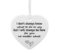 Ceramic Heart Keepsake, Meaningful Friendship Gift Tough Time Present I Will Always be Here Hanging Plaque Souvenir for Women Girls Wall Door Decor Home Decoration