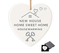 Ceramic Heart Ornament - Home Sweet Home Housewarming Gift for Friends and Family - New House Present Keepsake - Perfect for Couples or First-Time Homeowners UK