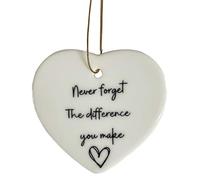 Ceramic Heart Ornament - " You Lived Next Door"|Hanging Heart Decoration | Gift For Friends, Table, Backpack, Christmas Tree Décor | Sentimental Keepsake For Home Or Holidays