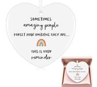 Ceramic Heart Plaque Thank You Gift - Sometimes People Forget How Amazing They Are - Appreciation Keepsake for Mentor, Friend, Teacher, Family or Colleague