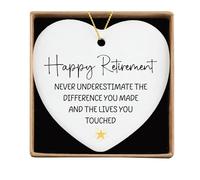 Ceramic Heart Retirement Gift for Women, Retirement Gifts for Women, The Difference You Made, Happy Retirement Appreciation Ornament for Retired Coworker,Boss,Nurse,Teacher,Friend,Mom