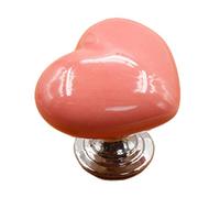 Ceramic Heart Shape Drawer Cupboard Wardrobe Handle Red Yellow Pink White Elegant Practical European Style Zinc Alloy (Small Size for Curved Handle)