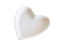 Ceramic Heart Shape Jewelry Tray For Display And Key Storage - Desktop Decorative Ornament for Storage(White)