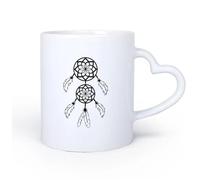 Ceramic Heart-Shaped handleCoffee Cup Dream Catcher Dreamcatcher Talisman Amulet 11oz/320ml Perfect for Kitchens, Restaurants & Cafes, Great Gift Idea
