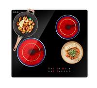 Ceramic Hob, Electric Hobs 4 Burners, 60cm Electric Cooker, Cooktops 6700W | Cook 4 dishes at once with 4 zones, 9 heat levels, timer, pause & keep warm, child lock, easy clean