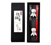 Ceramic Hot Cat Chocstick - Carry Back With 2 Pairs Chosen Difficult | Fancy Chopsticks Set | Non Slip Japanese Chopsticks Set, Cat Holder Rest Ceramic,
