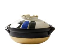 Ceramic Hot Pot - Round Earthenware Clay Stewpot with Lid for Family Dining and Restaurants - Ideal for Soups and Stews,Versatile Cookware