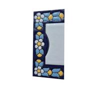 Ceramic House Tile Numbers & Letters, Blue Floral Design, Tile Size: 7.5cm x 3.5cm (End Piece)
