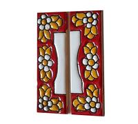Ceramic House Tile Numbers & Letters, Red Floral Design, Tile Size: 7.5cm x 3.5cm, 2 to 10 Tile Frames (Ends (as a set))