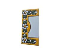 Ceramic House Tile Numbers & Signs with Ochre Floral Design, 7.5cm x 3.5cm, 2 to 10 Tile Frames (End Piece)