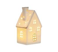 Ceramic Houses, Lighted Christmas Village Ornaments, Decorative LED House Set for Desk, Mantel, Window Display, Bedroom, Living Room, Study, and Holiday Table Centerpiece, 4.92x2.36 inches
