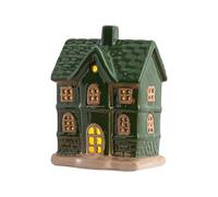 Ceramic Houses |Table Centerpieces | Village Pottery Houses | Desk Ornament With LED Light | Christmas Table Center Pieces | For Indoor, Tabletop,Mantel,Shelf,Party Holiday