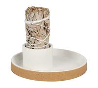 Ceramic Incense Holder, Bundle Smudge Bowl, Smudging Plate for White Sage, Palo Santo Sticks, Candles For Offering