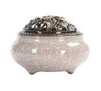 Ceramic Incense holder Cone Burner Incense Sticks holder with Bowl (Diamond Grey)