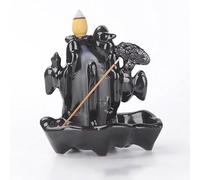 Ceramic Incense Waterfall Burner Backflow Censer Smoke Waterfall Backflow Incense Holder - Gifts for Man or Woman - Ornaments (Design 2)