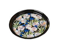 Ceramic iris dishes are exquisite and practical -8-inch flat-black.
