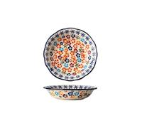 Ceramic irregular hand-painted plates home exquisite personality-colorful flower shadow 8.25 inches