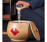 Ceramic Jar, Airtight Food Dispenser, Large Capacity Storage Container for Rice, Flour, Beans, Corn, and Wheat