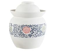 Ceramic jar, Large Floral Pattern Traditional Chinese Fermentation Kit Crock with Water Seal Airlock(4KG)