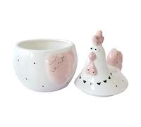Ceramic Jar with Lid | Chicken Box with Lid, Large Chicken Ceramic Storage Jar for Food, for Eggs, Candies, Jewelry, Snacks, Kitchen Counter, Bookshelf, Living Room, Apartment, Home