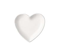 Ceramic Jewelry Plate Ceramic Craftsmanship Jewelry Heart-shaped Plate Heart Snack Household Cake Fruit Peach(White love plate)