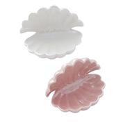 Ceramic Jewelry Plate Ceramic Shell Jewelry Plate Earring Storage Display Dressing Table Home Handicraft Small Ornaments(2pcs)
