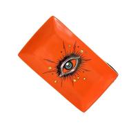 Ceramic Jewelry Plate Handmade Ceramic Jewelry Makeup Storage Tray Starry Sky Big Eye Rectangle Plate Candy Dish Ashtray Home Decoration(Color 1)