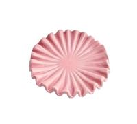 Ceramic Jewelry Plate Jewelry Tray Ceramic Ruffle Decorative Bowl With Scalloped Design For Coffee Table Organizer(Pink)