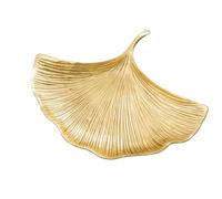Ceramic Jewelry Plate Leaf Lotus Shaped Trinket Dish | Decorative Gold Jewelry Tray Ring Holder Organizer Home Decoration(17.5x14x2cm)