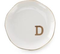 Ceramic Jewelry Plate Ring Dish Initials Jewelry Tray With Personalized A-Z Monogrammed Wedding Engagement For Women Friends Sister,Ceramic White(Color-04)