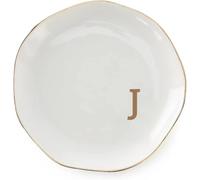Ceramic Jewelry Plate Ring Dish Initials Jewelry Tray With Personalized A-Z Monogrammed Wedding Engagement For Women Friends Sister,Ceramic White(Color-11)