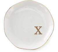 Ceramic Jewelry Plate Ring Dish Initials Jewelry Tray With Personalized A-Z Monogrammed Wedding Engagement For Women Friends Sister,Ceramic White(Color-26)