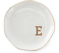 Ceramic Jewelry Plate Ring Dish Initials Jewelry Tray With Personalized A-Z Monogrammed Wedding Engagement For Women Friends Sister,Ceramic White(Color-05)
