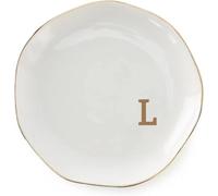 Ceramic Jewelry Plate Ring Dish Initials Jewelry Tray With Personalized A-Z Monogrammed Wedding Engagement For Women Friends Sister,Ceramic White(Color-18)