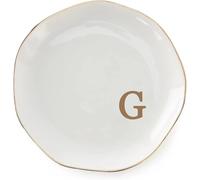 Ceramic Jewelry Plate Ring Dish Initials Jewelry Tray With Personalized A-Z Monogrammed Wedding Engagement For Women Friends Sister,Ceramic White(Color-13)