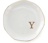Ceramic Jewelry Plate Ring Dish Initials Jewelry Tray With Personalized A-Z Monogrammed Wedding Engagement For Women Friends Sister,Ceramic White(Color-25)